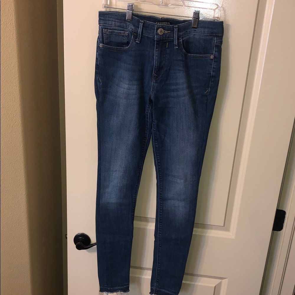 Express Women's Dark Blue Skinny Jeans